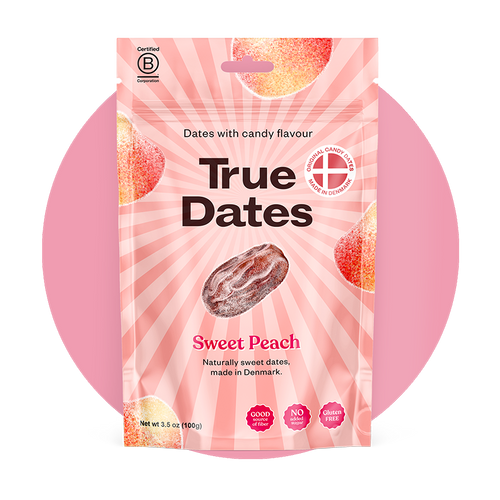 True Dates Sweet Peach flavored Candy Dates